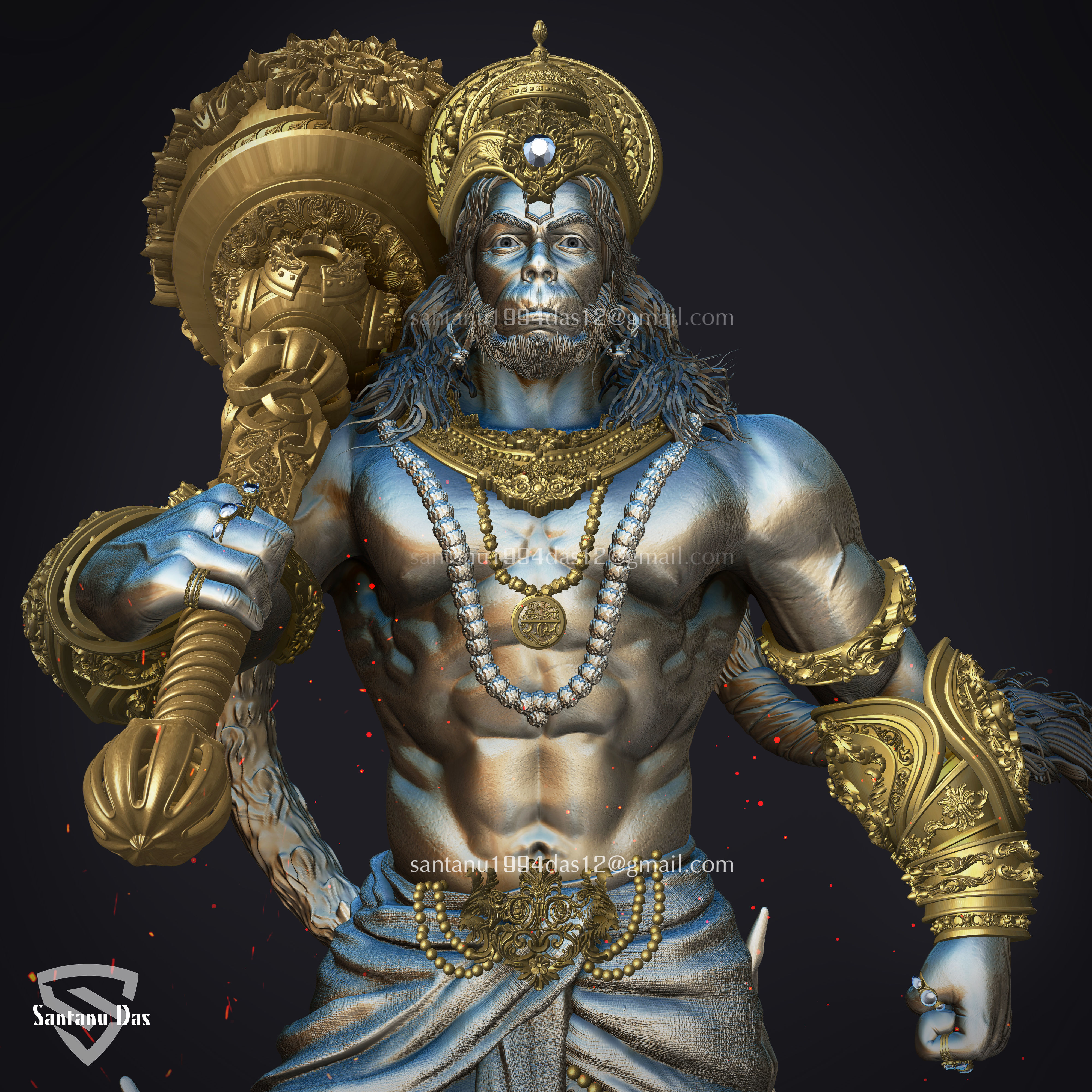 Hanuman Ji High Quality 3d Print STL 3D print model_2