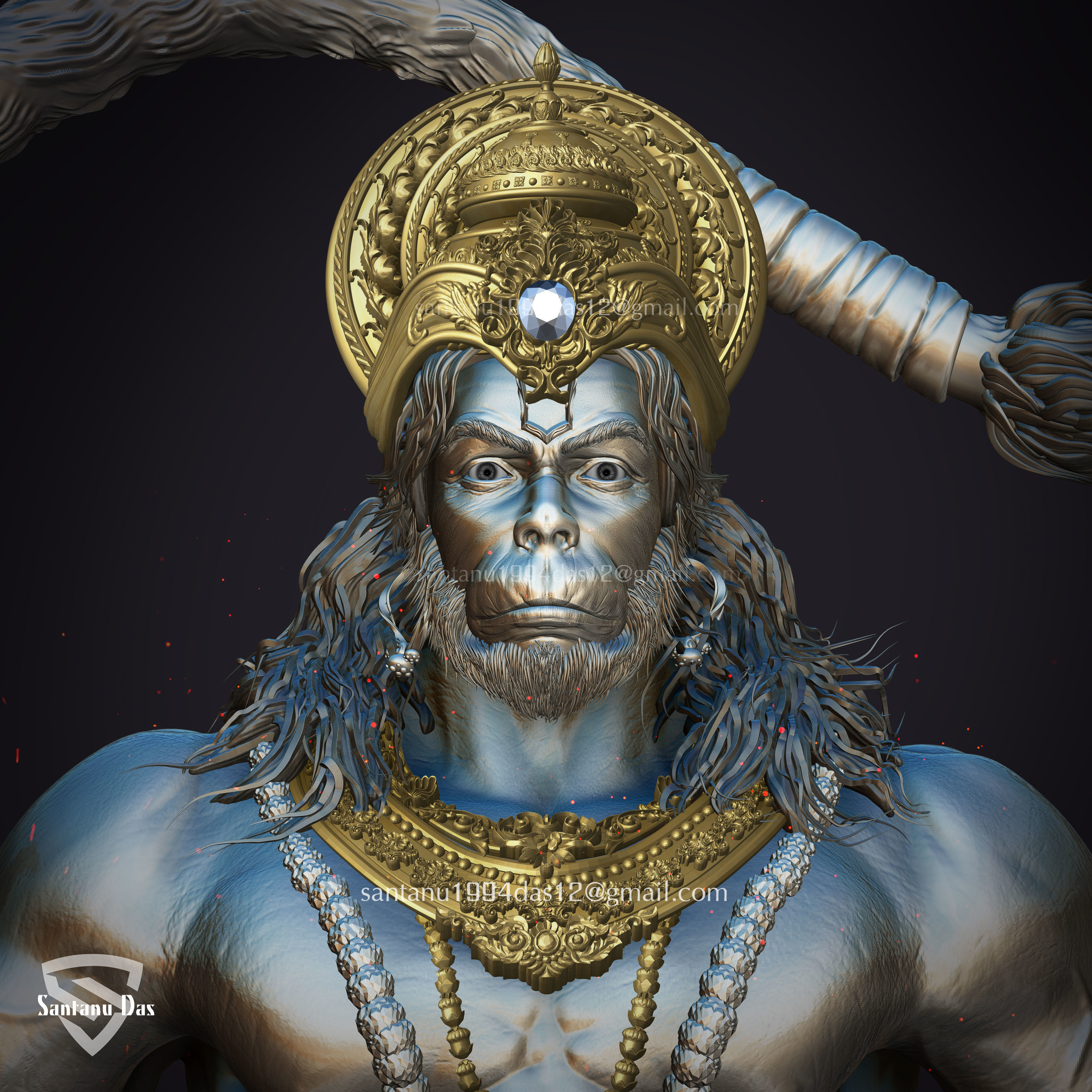 Hanuman Ji High Quality 3d Print STL 3D print model_10