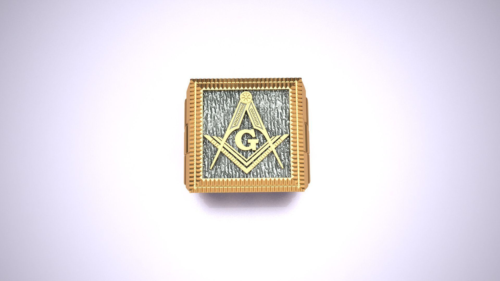 G Masonic Compass Pattern Ring 3D print model 3D print model_10