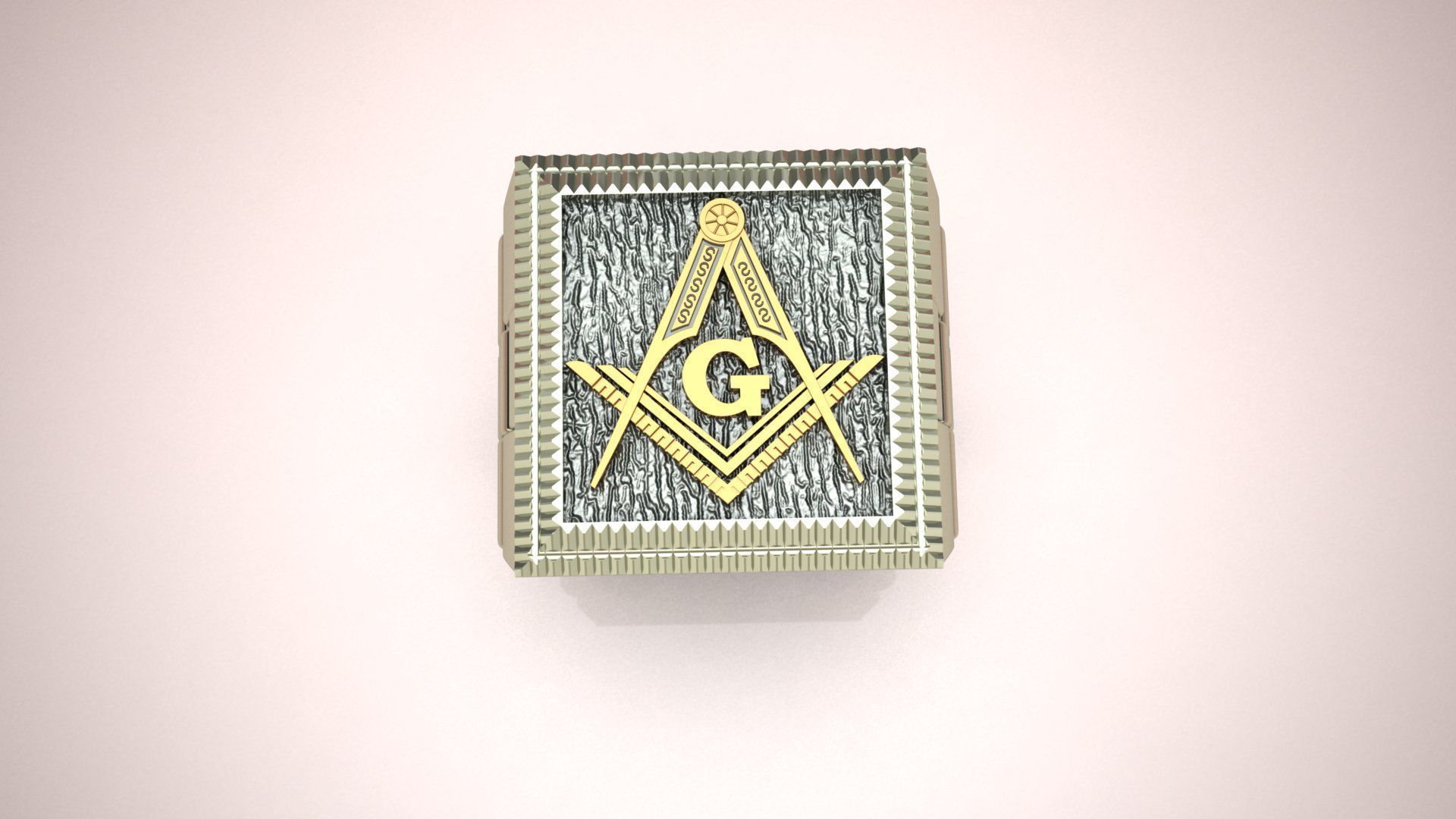 G Masonic Compass Pattern Ring 3D print model 3D print model_2