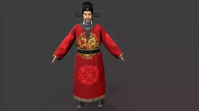 the God of Wealth Low-poly 3D model