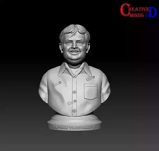 3D bust model of Vijaykanth for 3d printing