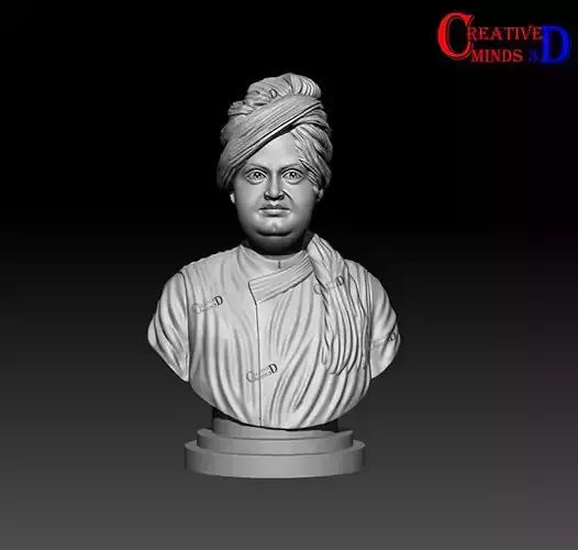 3D Bust model of Swami Vivekananda for resin and FDM 3D printing