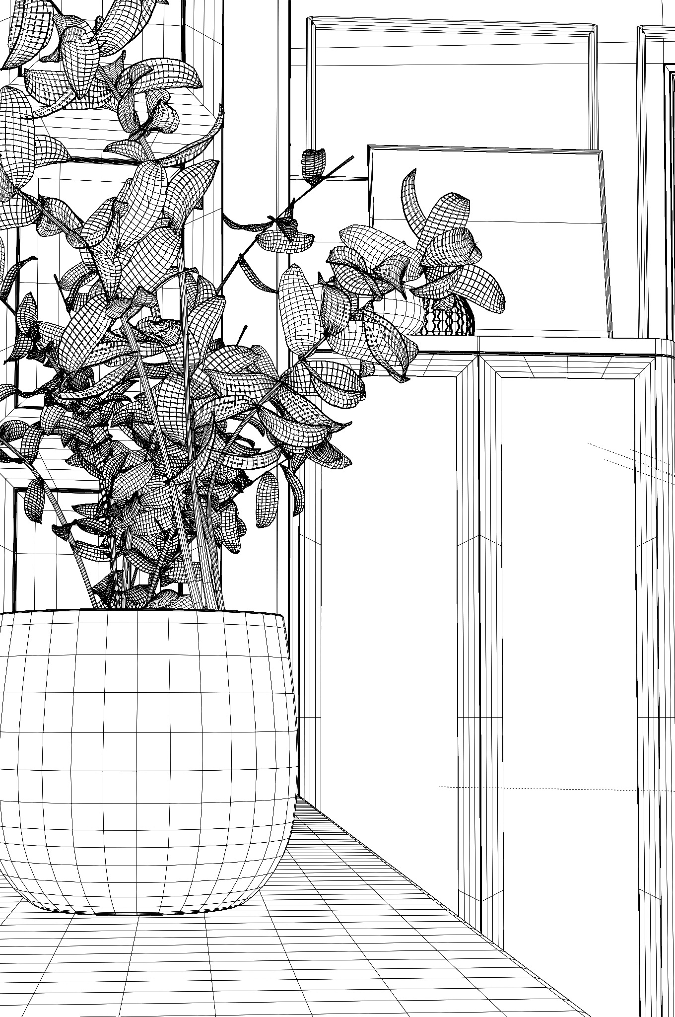 Minimalist Dining Room Design 3D model_5