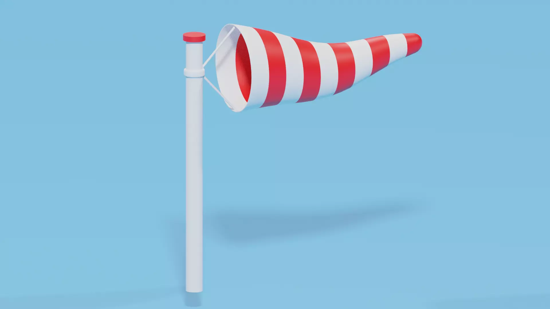 Cartoon Windsock Icon 3D model_0