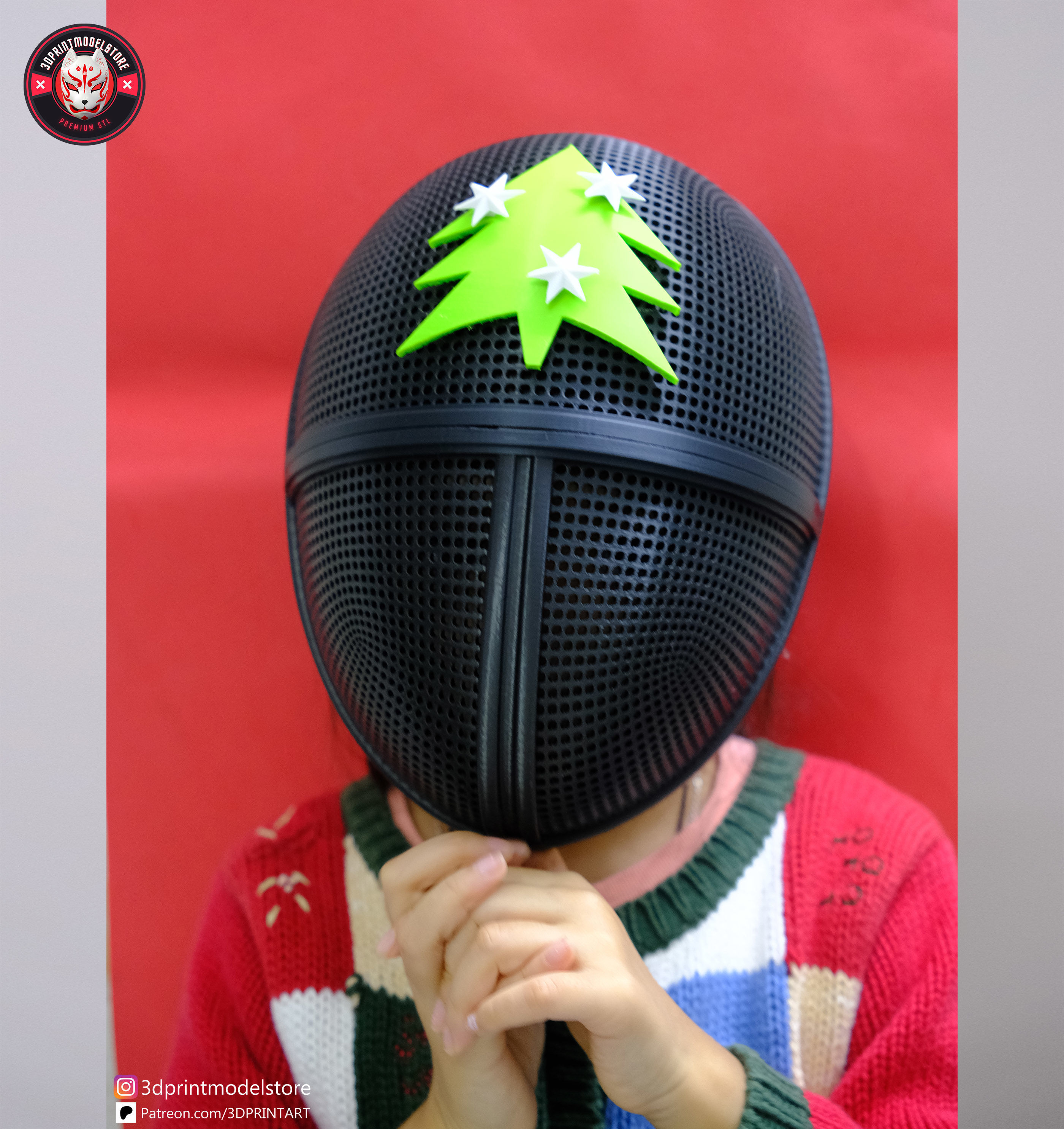 Squid Game Solider Cosplay Mask Happy Christmas 3D print model_1