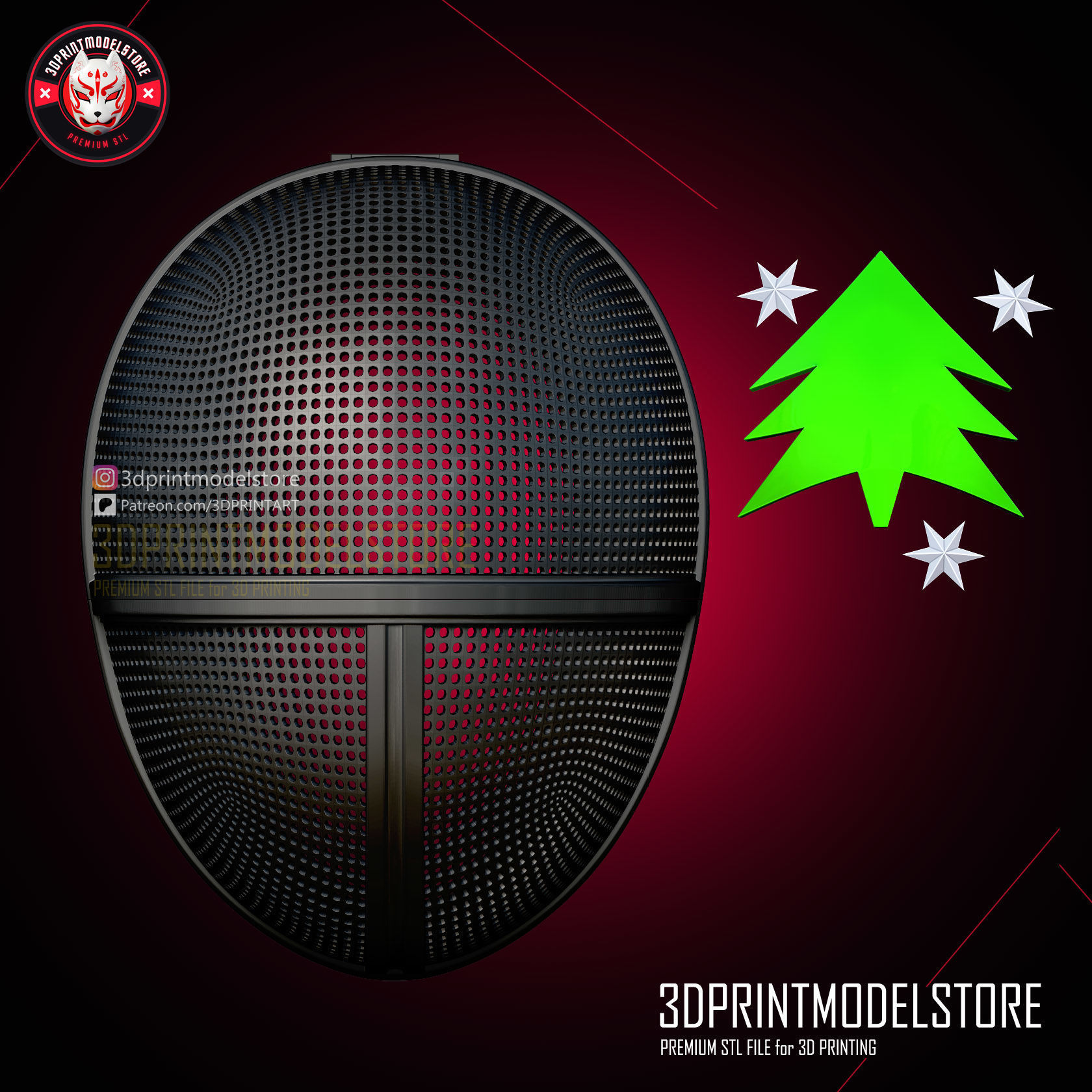 Squid Game Solider Cosplay Mask Happy Christmas 3D print model_6