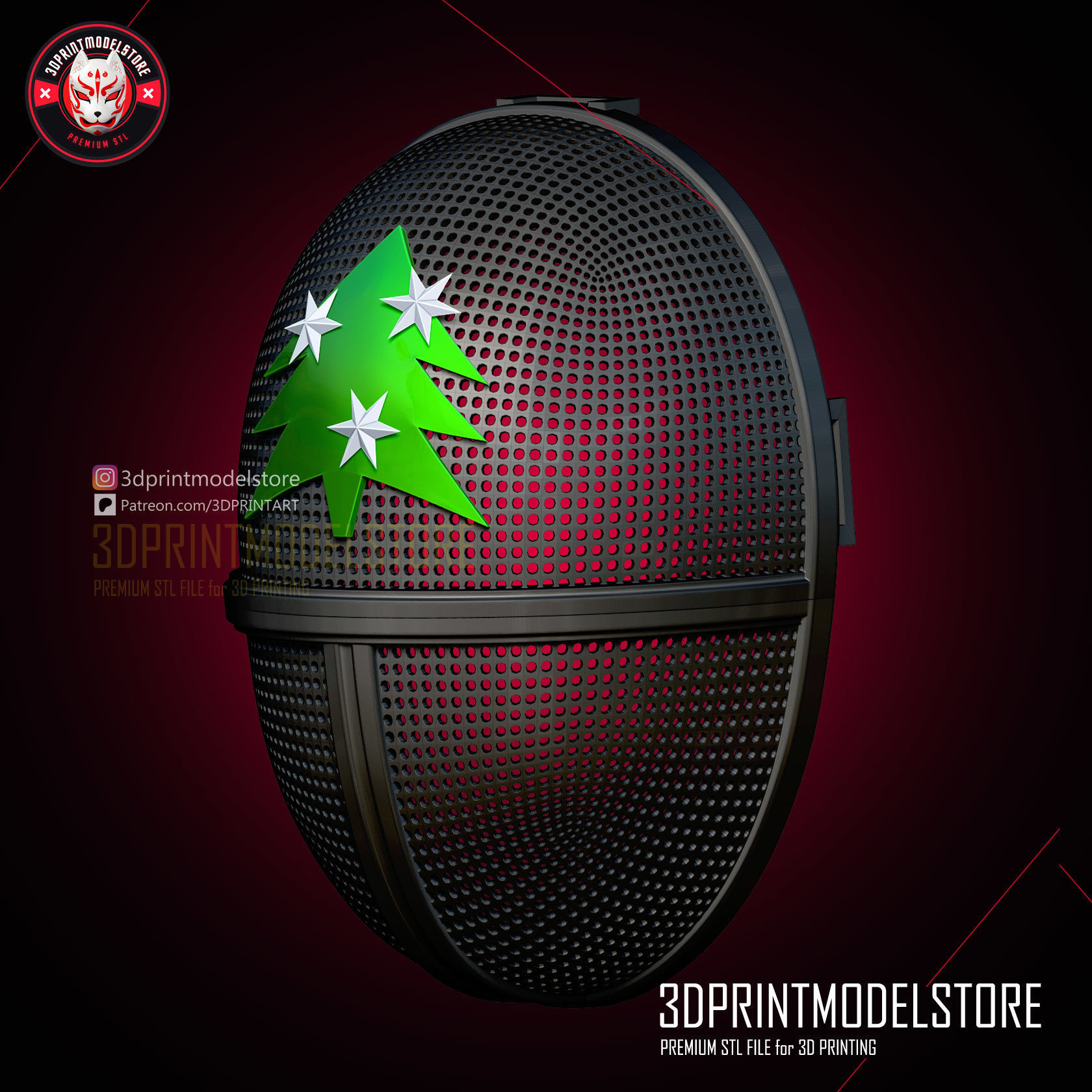 Squid Game Solider Cosplay Mask Happy Christmas 3D print model_4