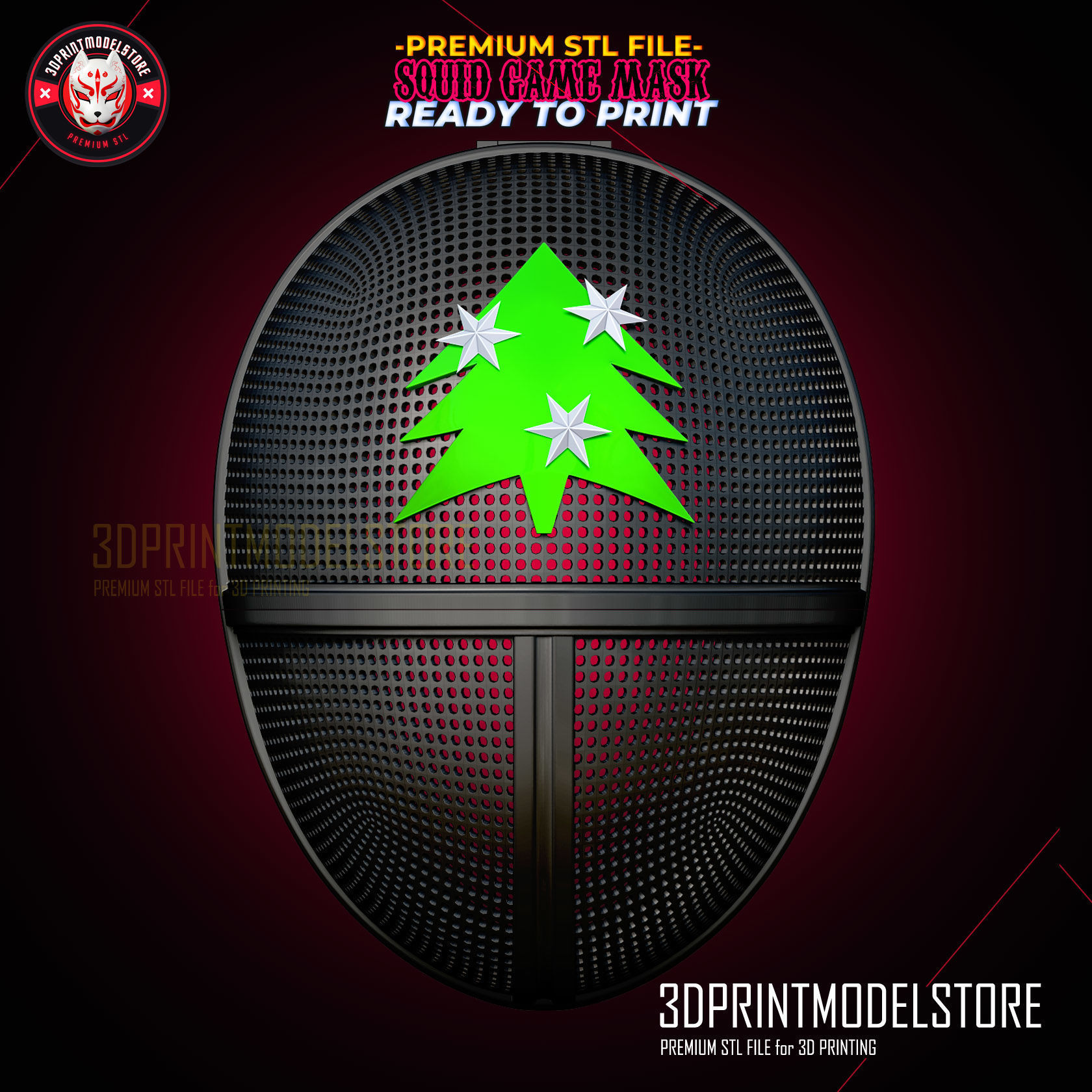 Squid Game Solider Cosplay Mask Happy Christmas 3D print model_3