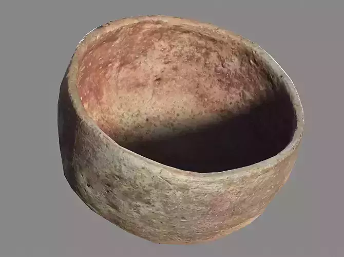 Ancient clay bowl Low-poly 3D model