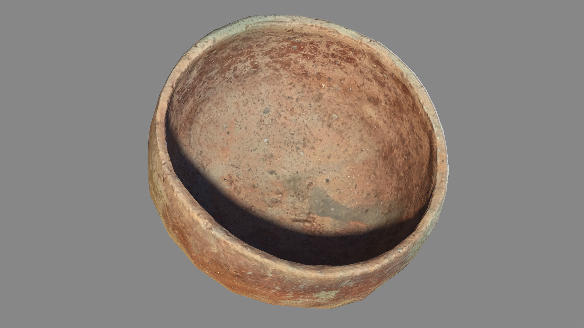 Ancient clay bowl Low-poly 3D model_3