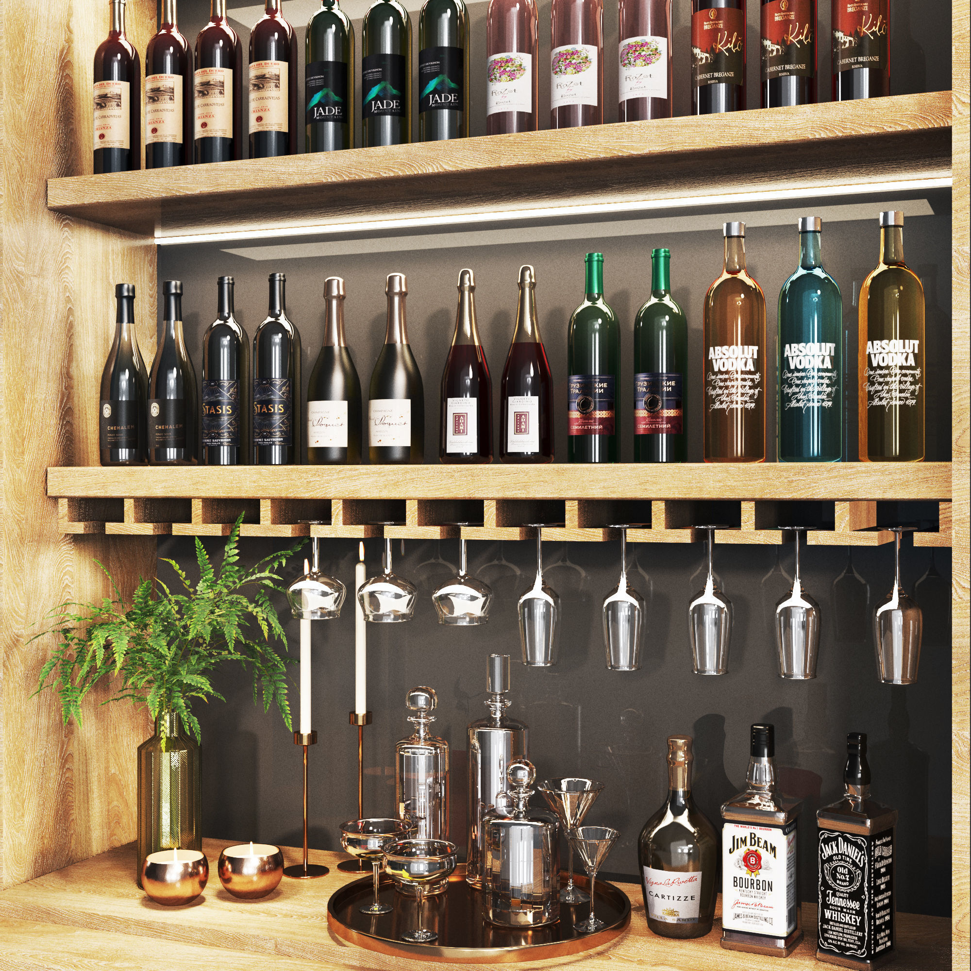 minibar4 kitchenbar Low-poly 3D model_1