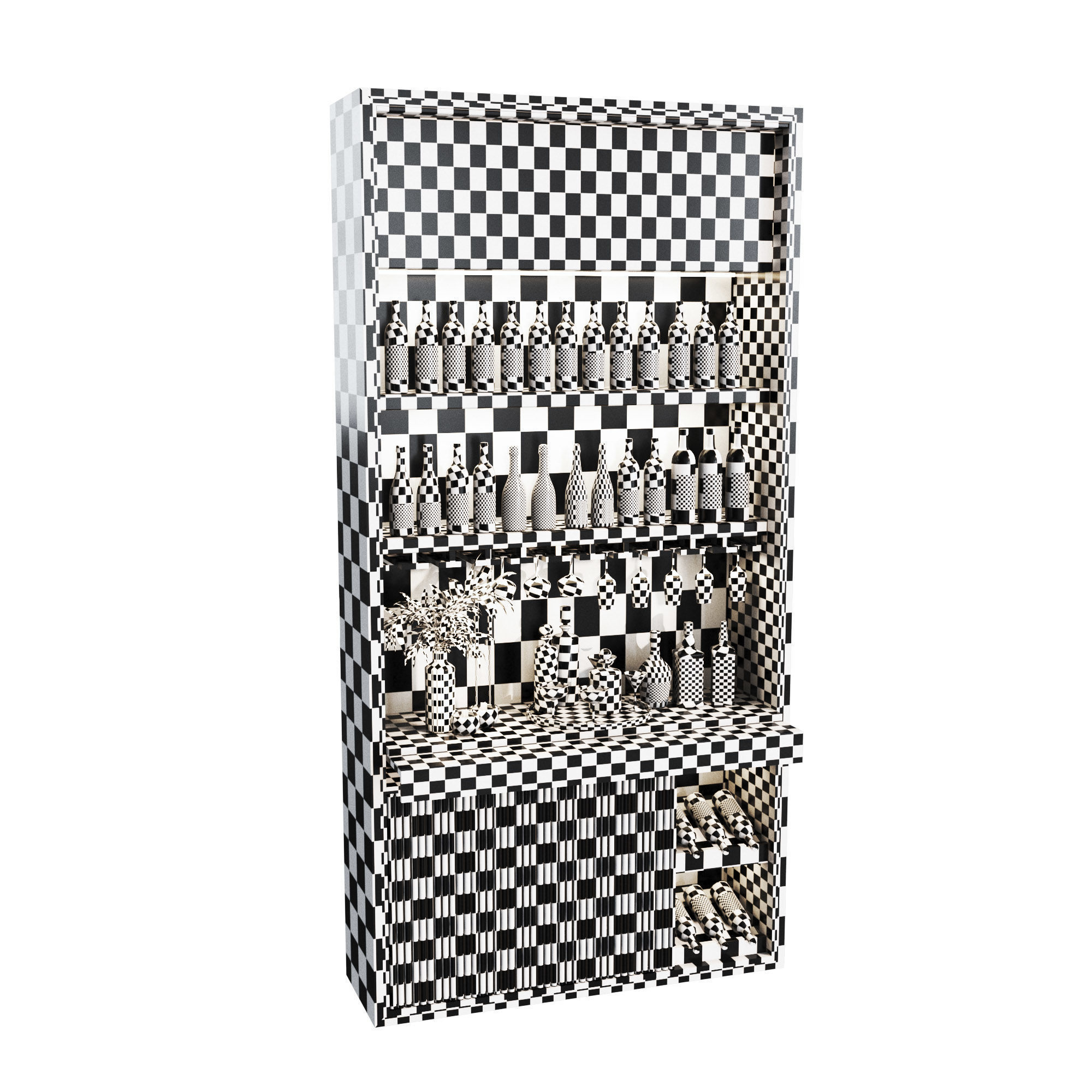 minibar4 kitchenbar Low-poly 3D model_6