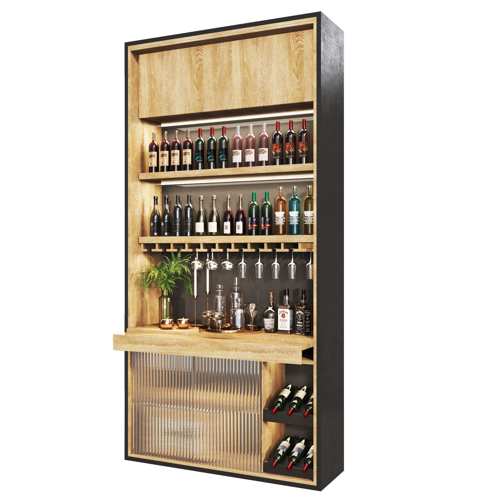 minibar4 kitchenbar Low-poly 3D model_4