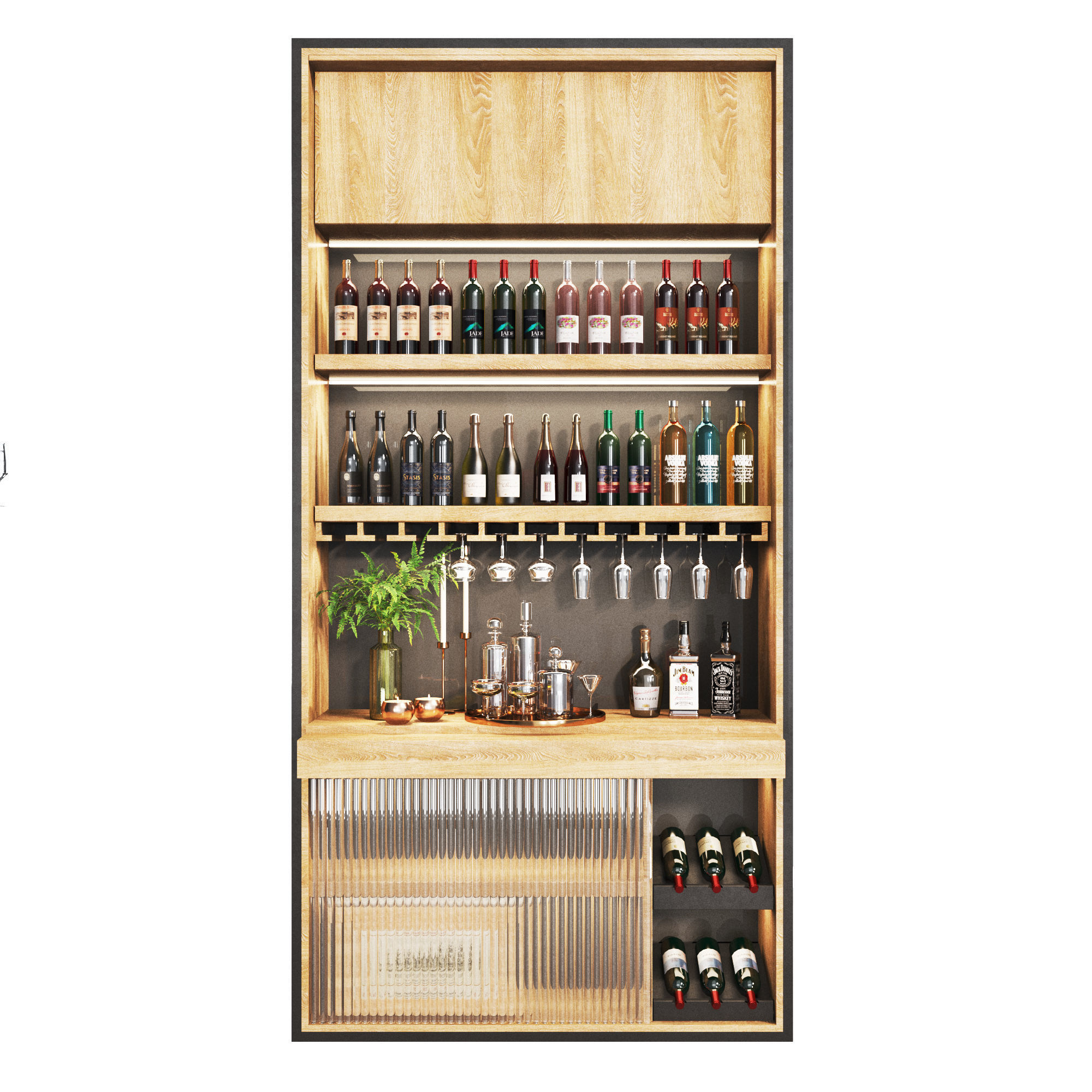 minibar4 kitchenbar Low-poly 3D model_2