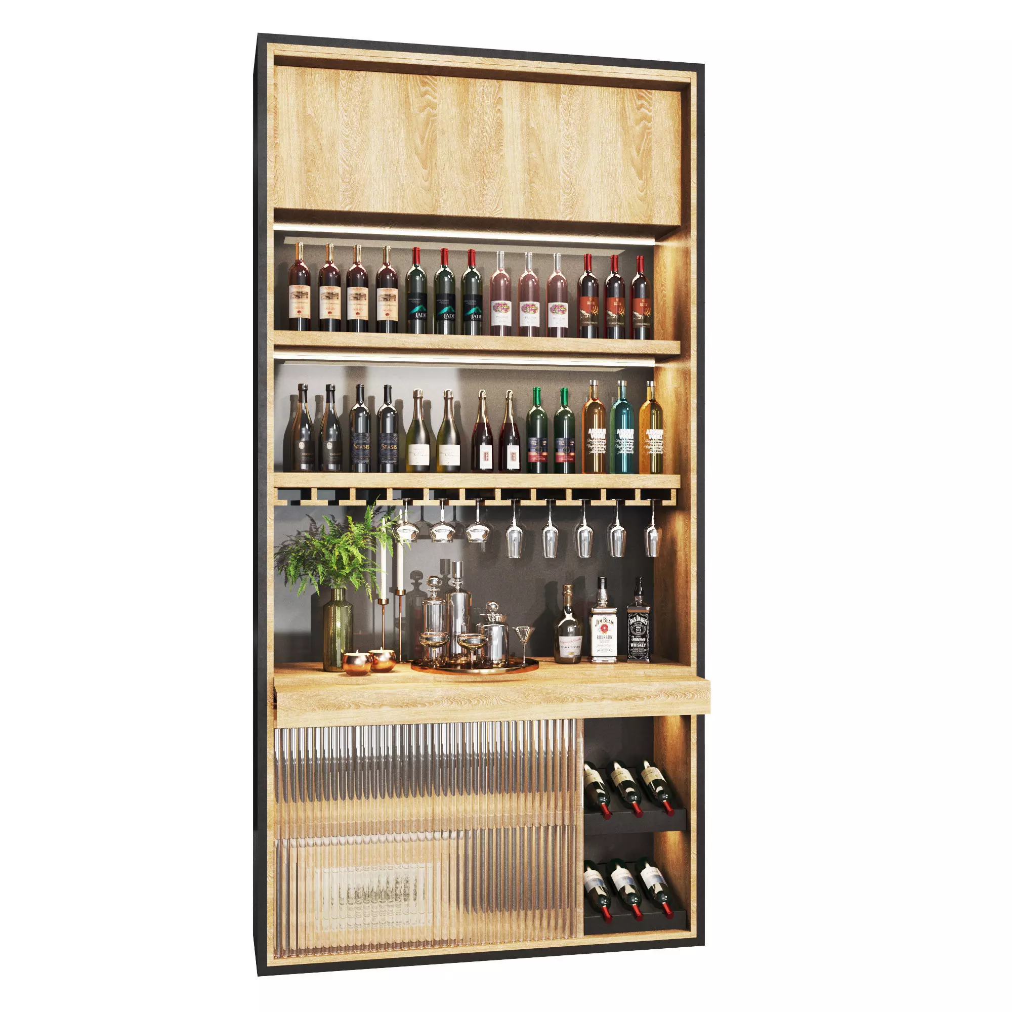 minibar4 kitchenbar Low-poly 3D model_0