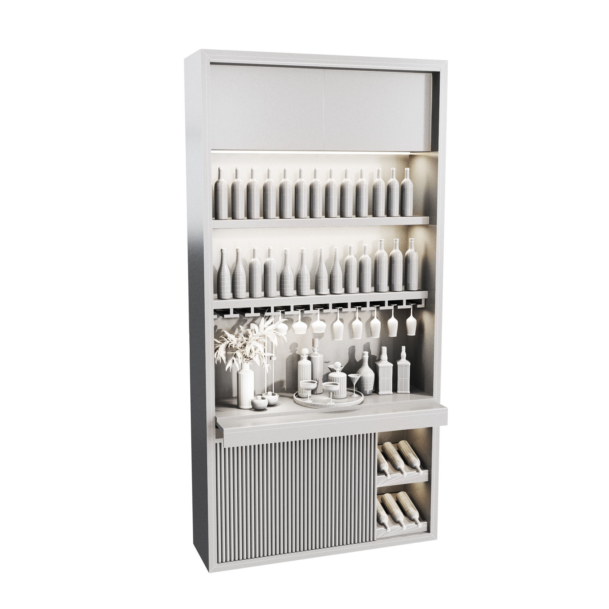 minibar4 kitchenbar Low-poly 3D model_5