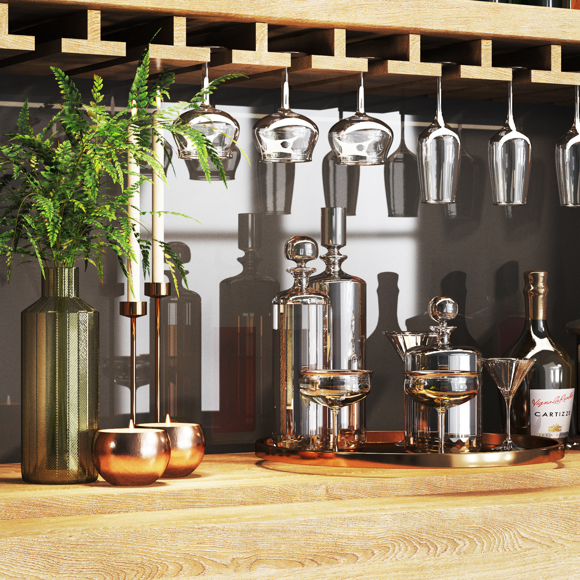 minibar4 kitchenbar Low-poly 3D model_3