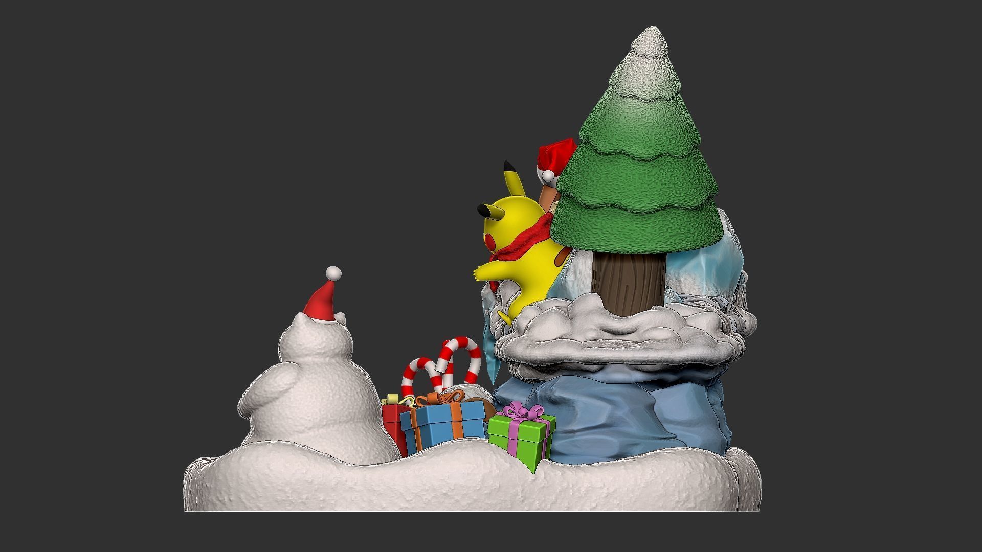 pokemon christmas diorama 2024 3D print model_7