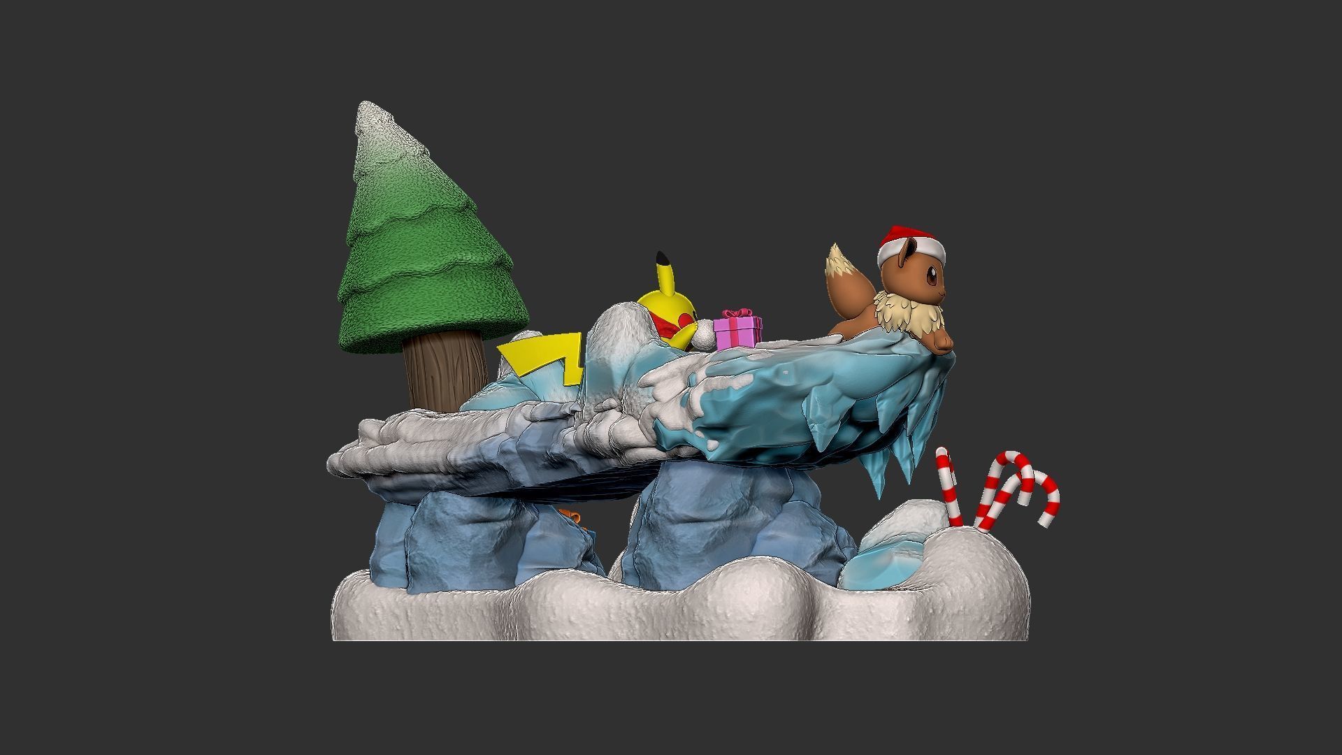 pokemon christmas diorama 2024 3D print model_5