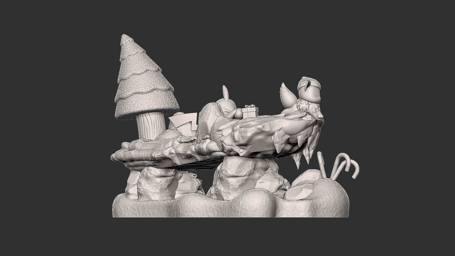 pokemon christmas diorama 2024 3D print model_6