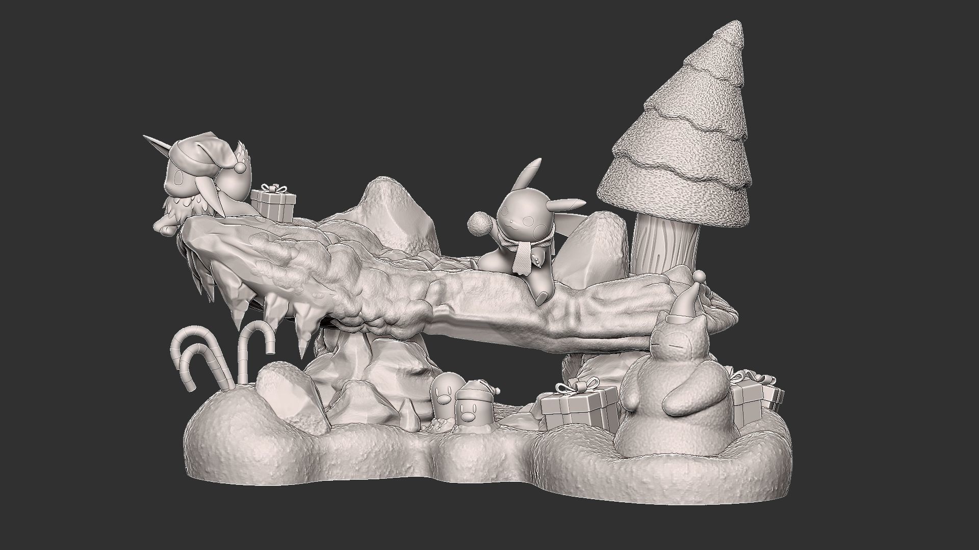 pokemon christmas diorama 2024 3D print model_2
