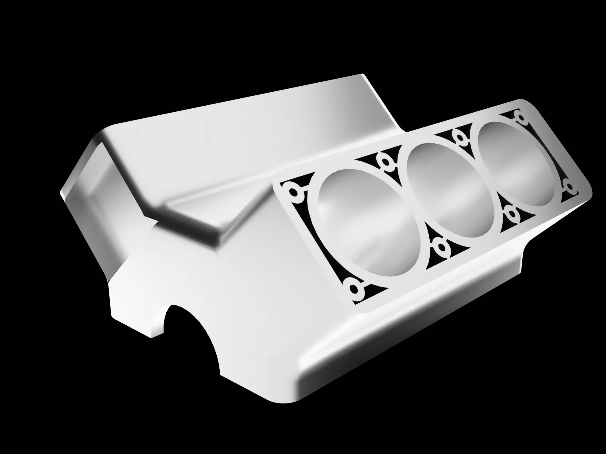 V-6 Engine Upper Body 3D print model_0