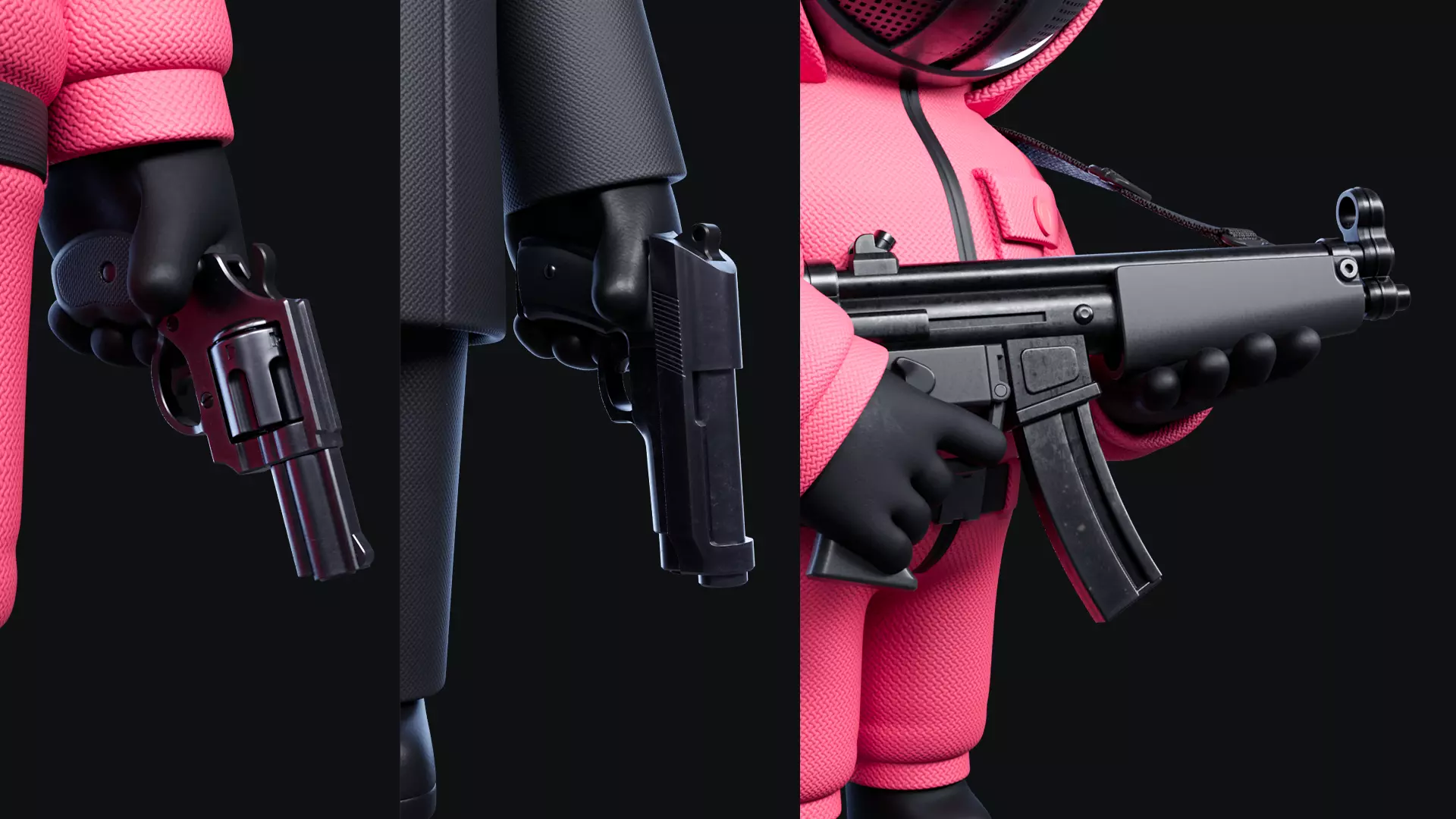 Stylized Guns Low-poly 3D model