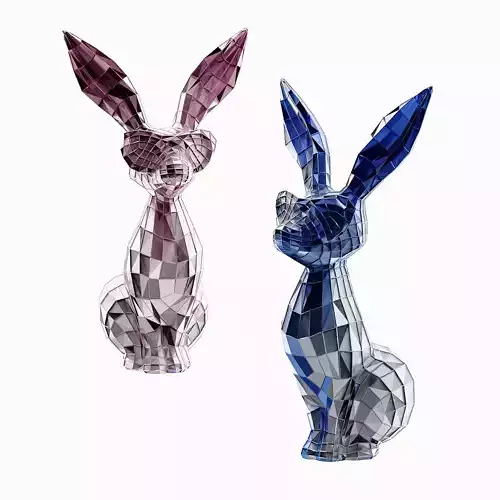 Modern abstract bunny figure sculpture