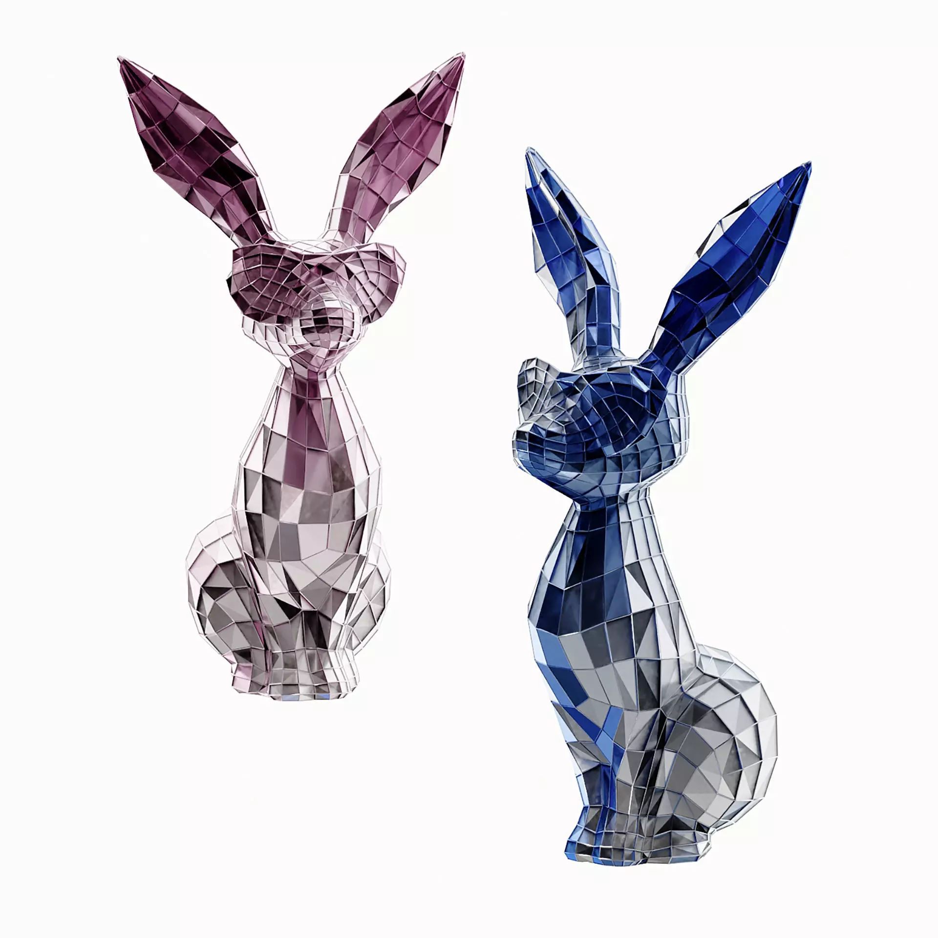 Modern abstract bunny figure sculpture 3D model