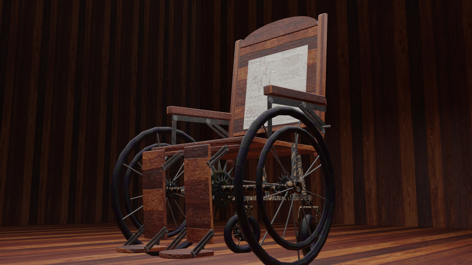 Wheel chair  Free 3D model_4