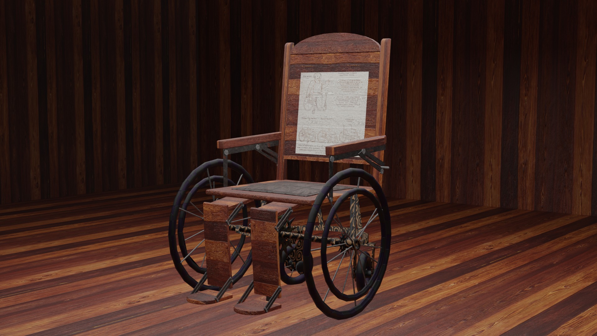 Wheel chair  Free 3D model_1