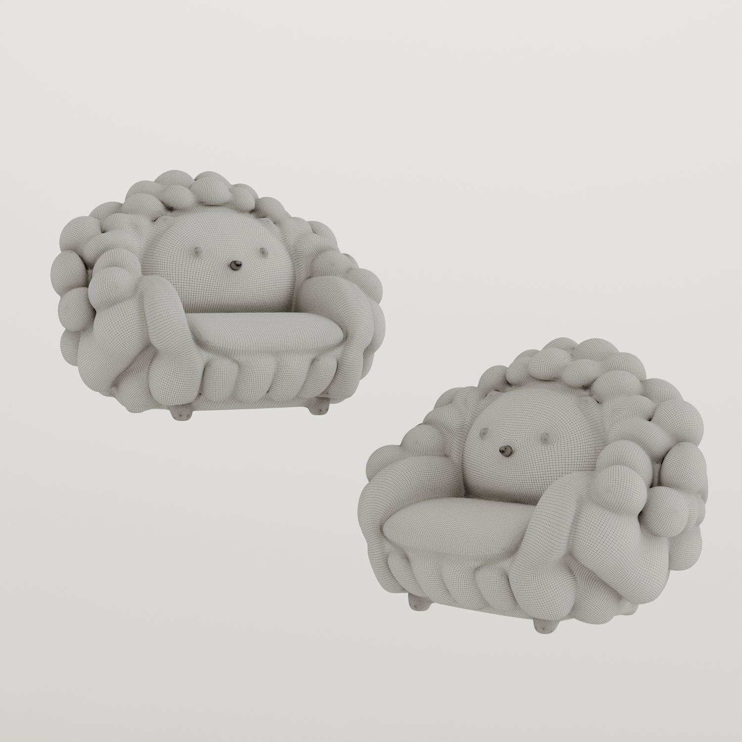 Modern children cartoon lazy sofa 3D model_1