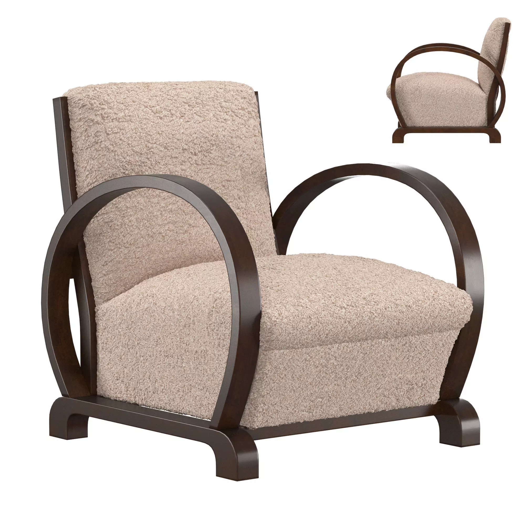 Art Deco Lounge Chair 1930s 3D model