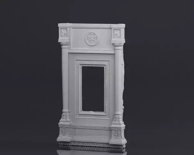 001573 raw 3D scan of a floor-standing kiot