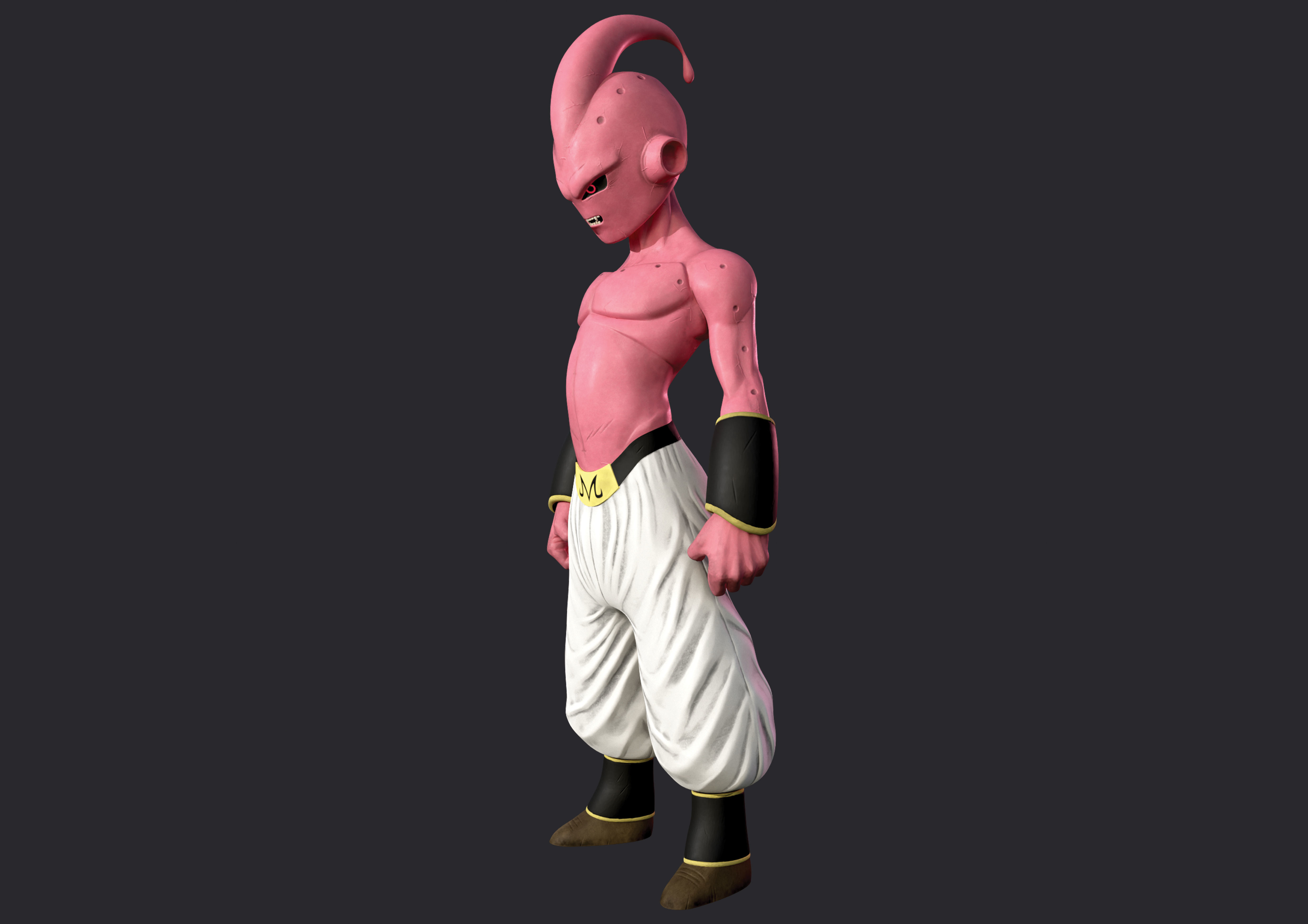 Dragon ball Z Majin Kid Buu for game Low-poly 3D model_2