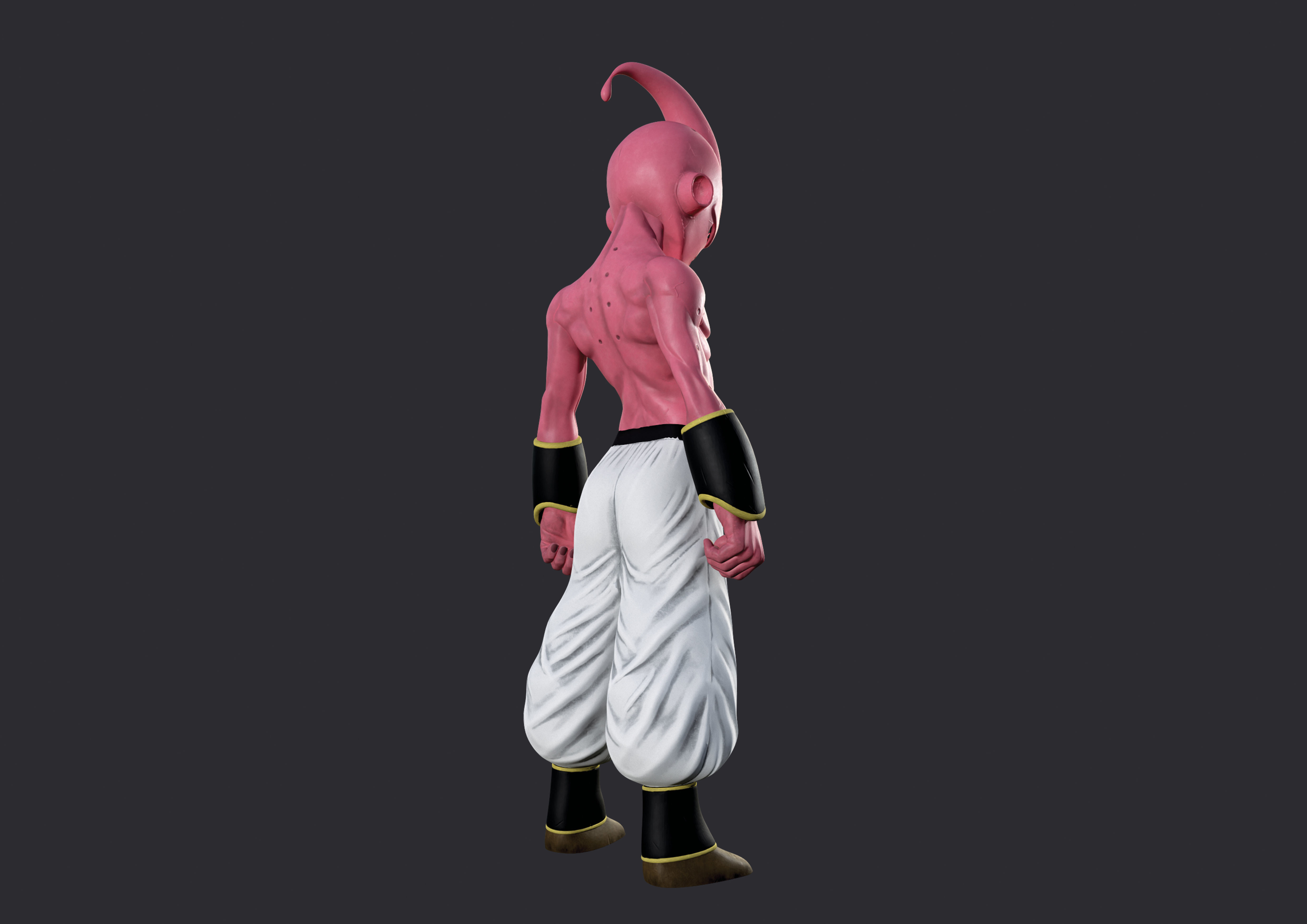 Dragon ball Z Majin Kid Buu for game Low-poly 3D model_3