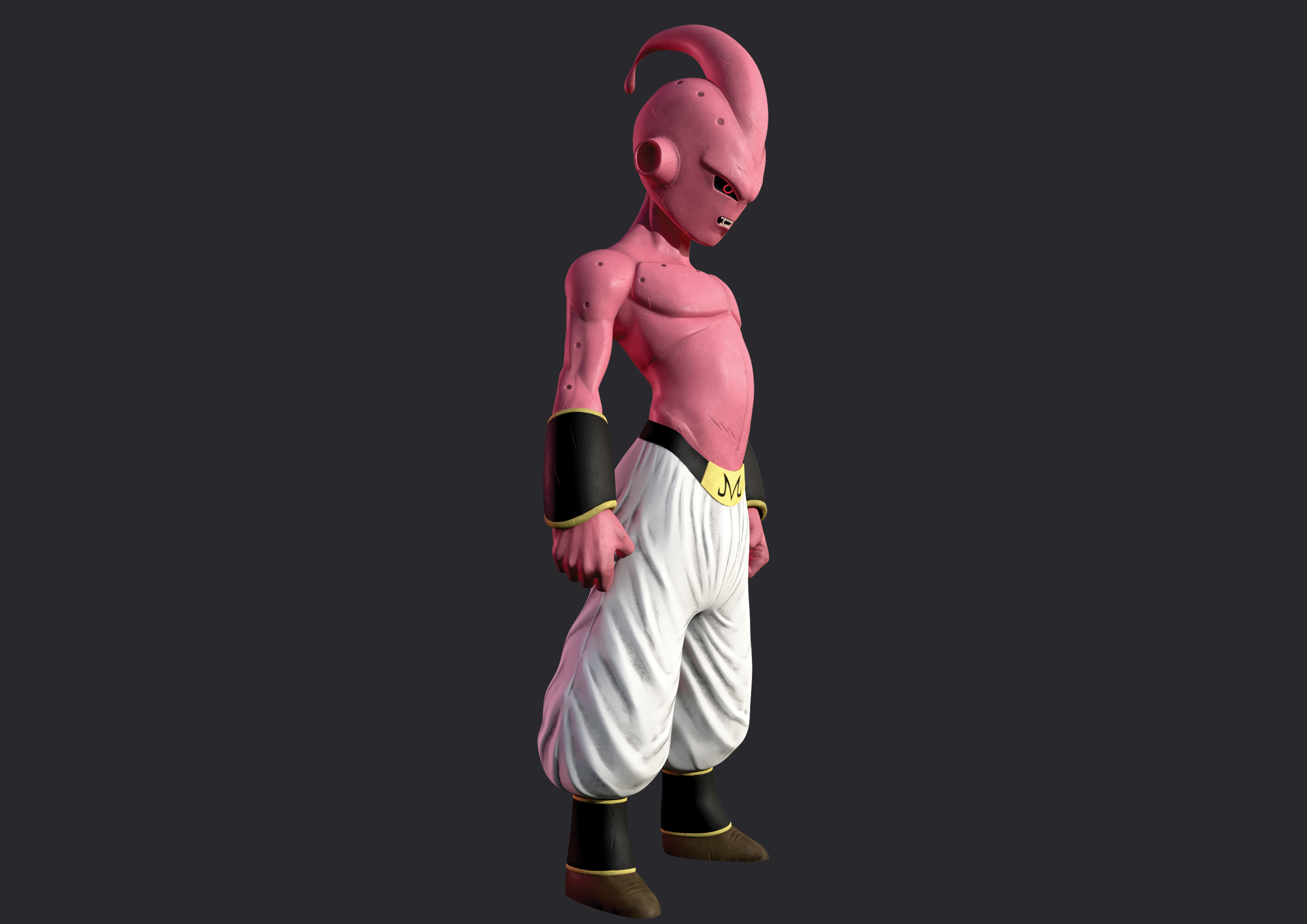 Dragon ball Z Majin Kid Buu for game Low-poly 3D model_1