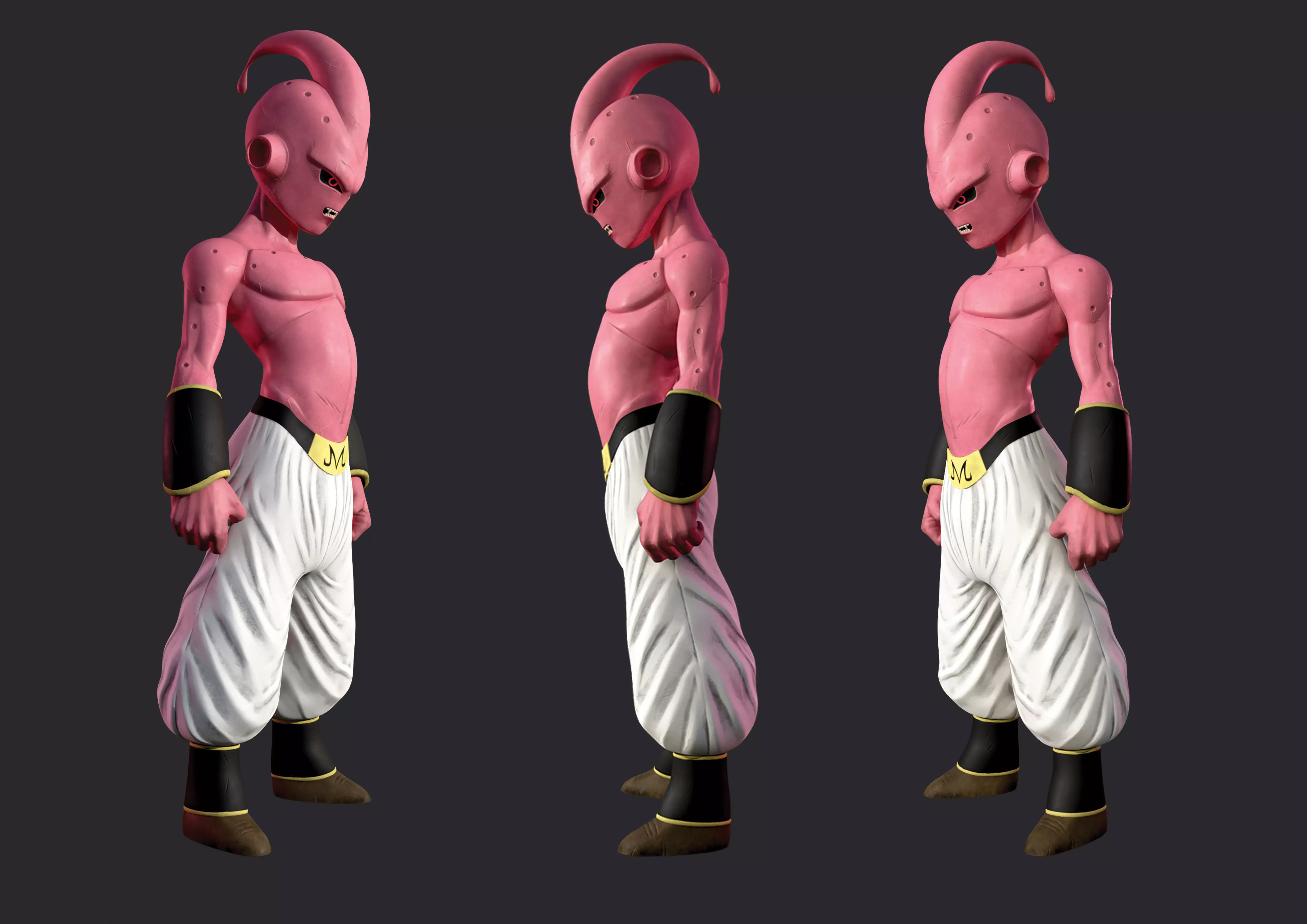 Dragon ball Z Majin Kid Buu for game Low-poly 3D model_0