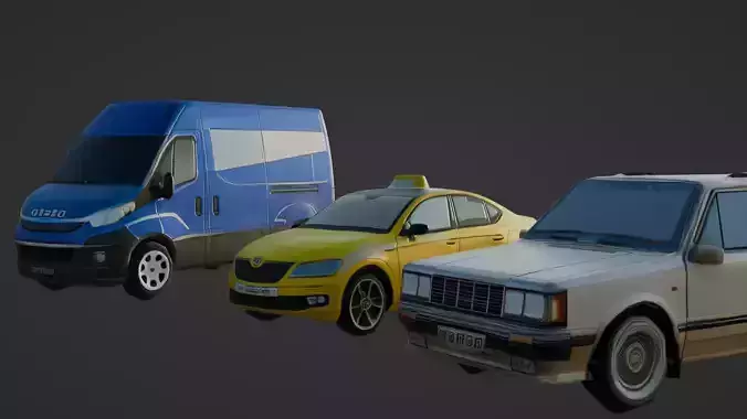 Low Poly Cars Low-poly 3D model