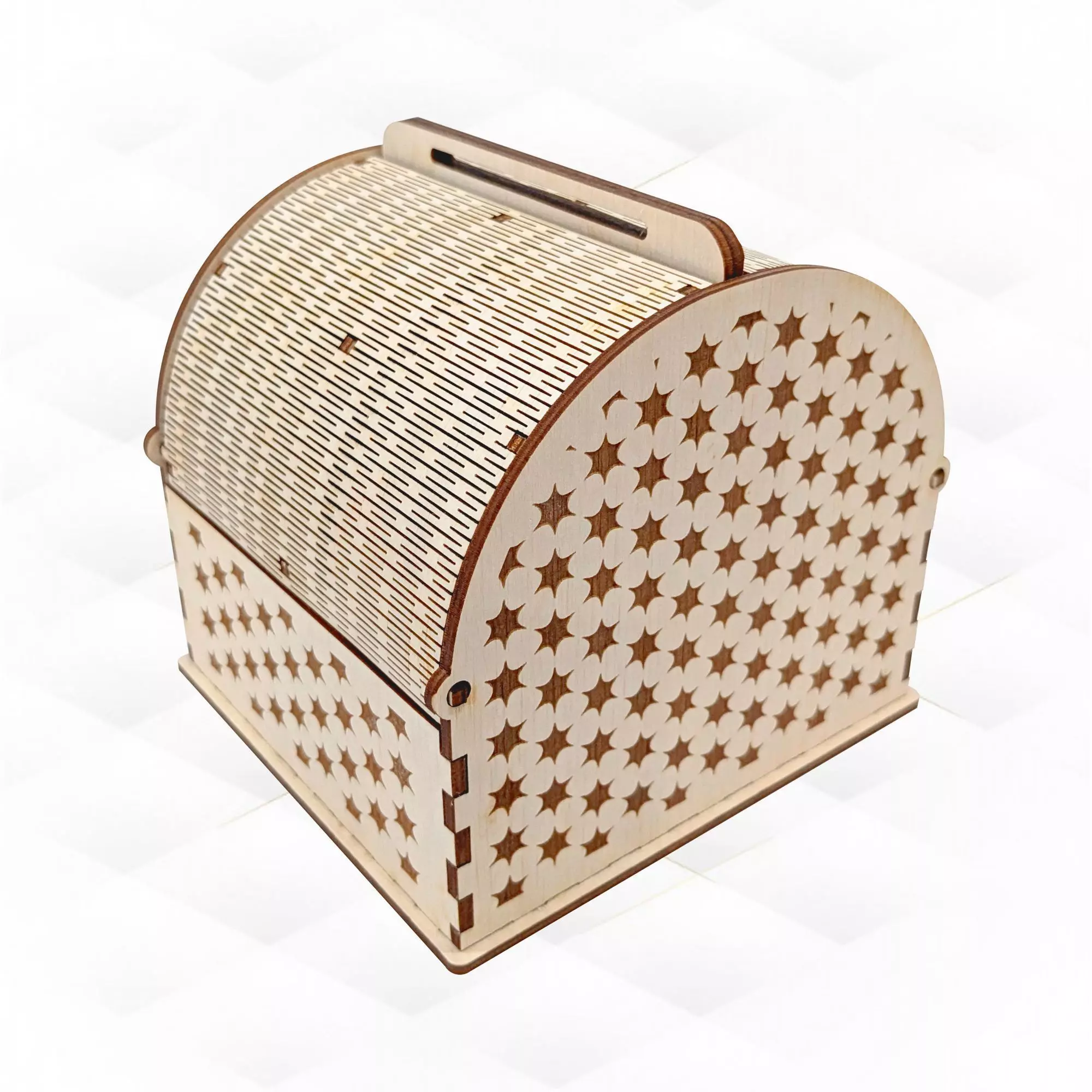 Gift box design laser cutting jewelry box 3D print model_0