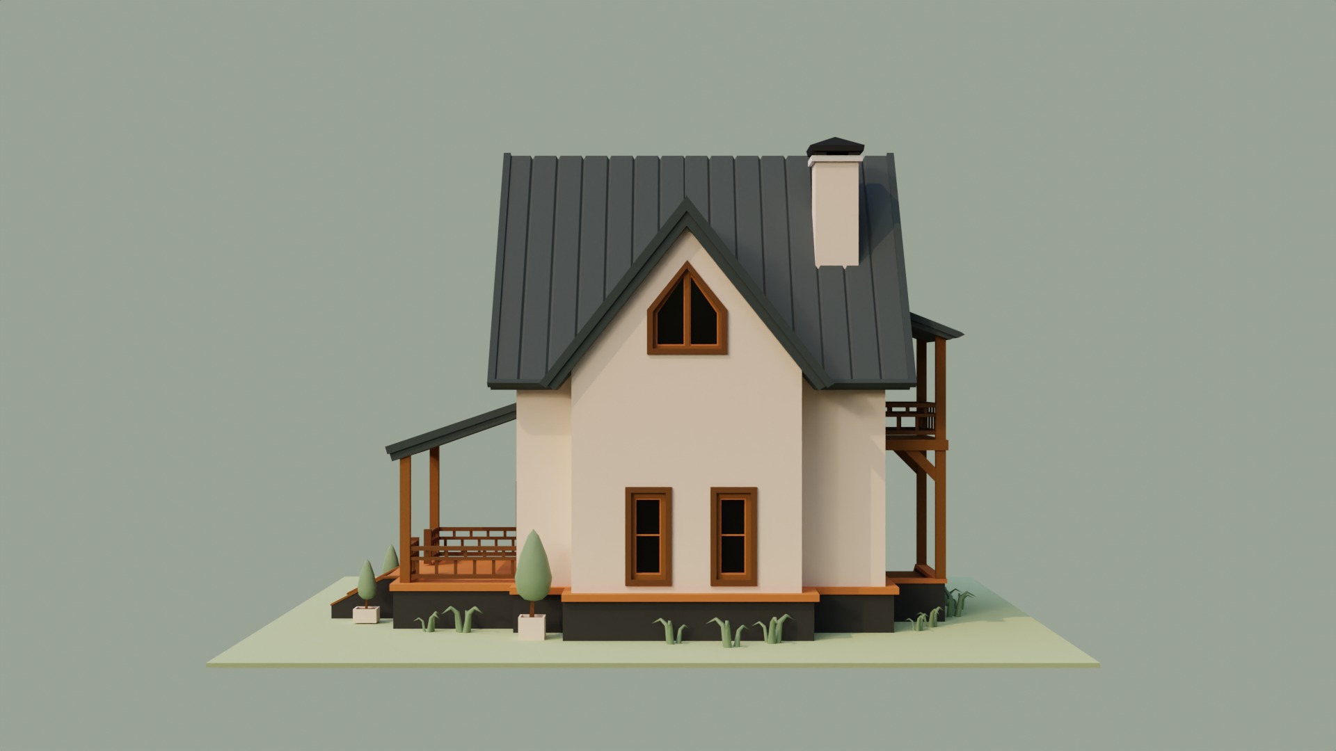 Low Ploy House III Low-poly 3D model_4