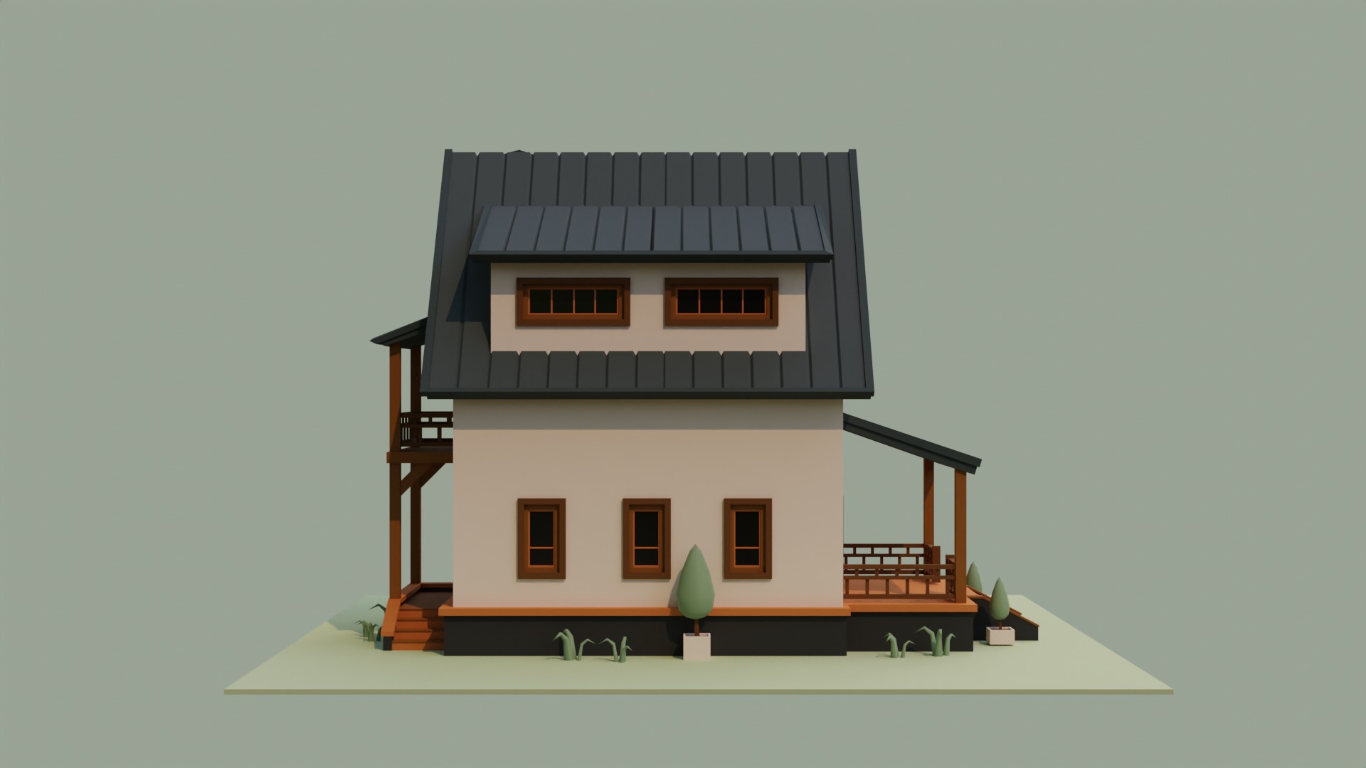 Low Ploy House III Low-poly 3D model_5