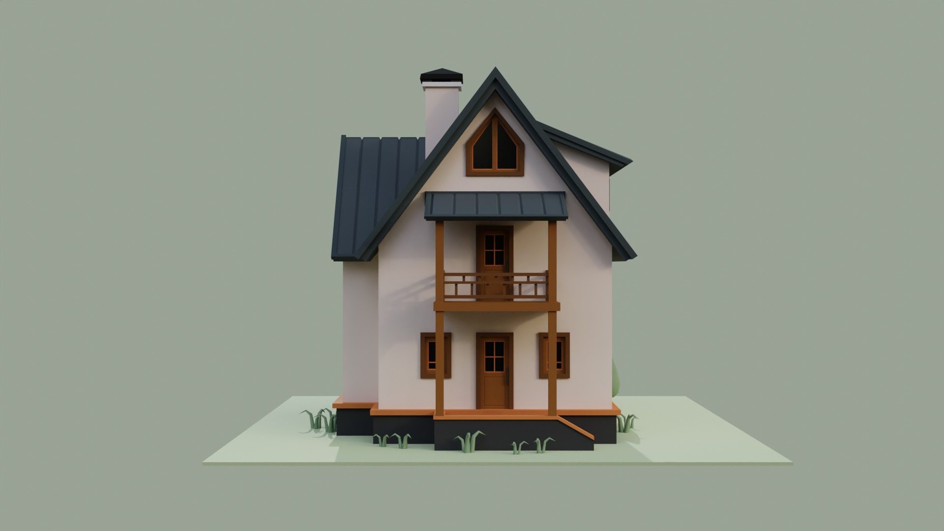 Low Ploy House III Low-poly 3D model_6