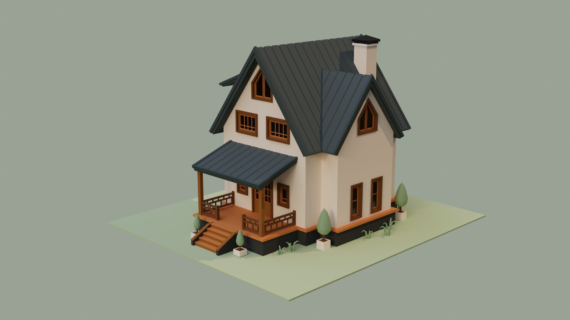 Low Ploy House III Low-poly 3D model_2
