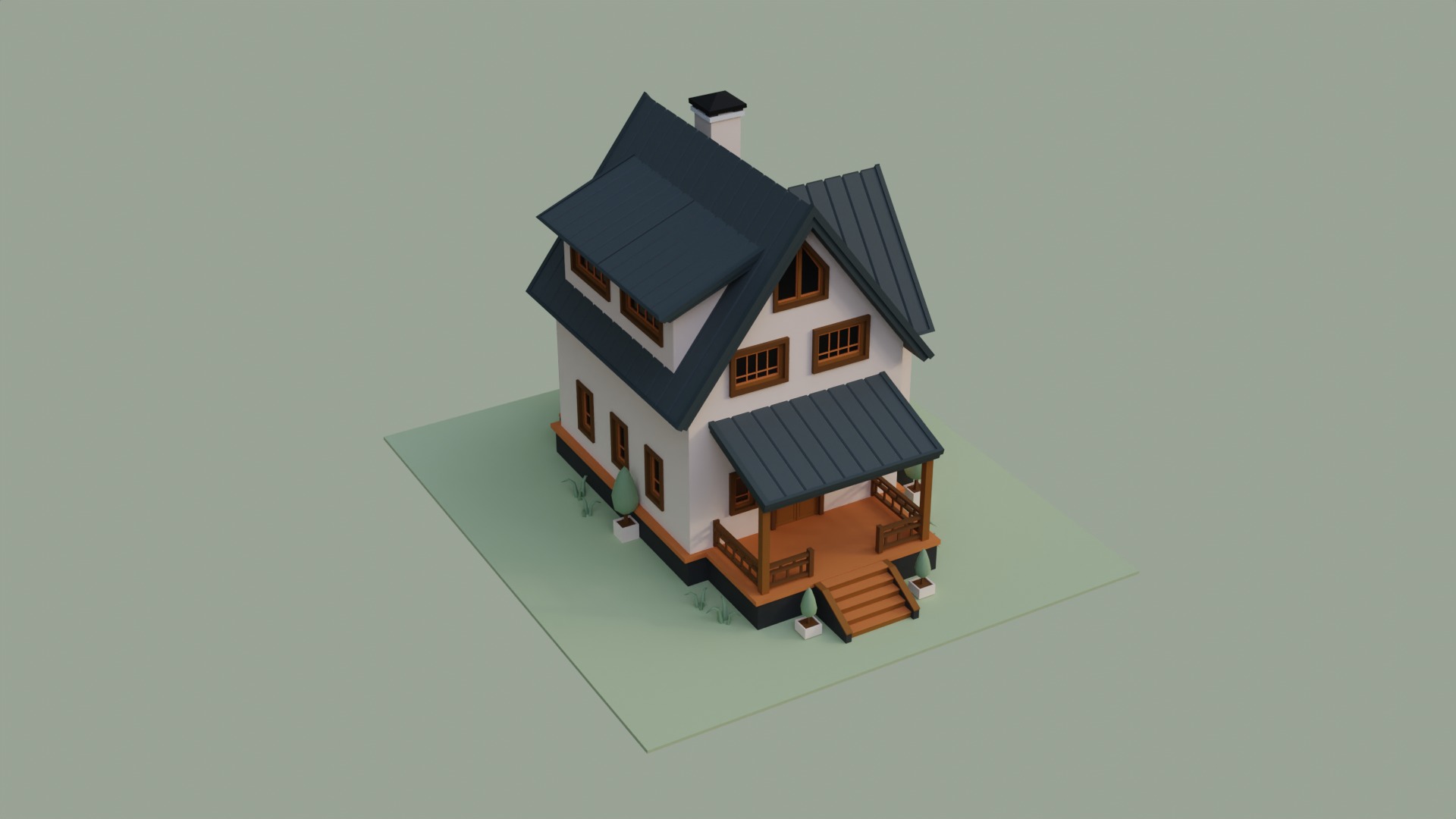 Low Ploy House III Low-poly 3D model_9