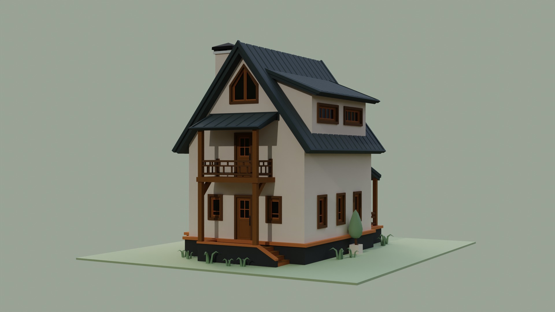 Low Ploy House III Low-poly 3D model_7