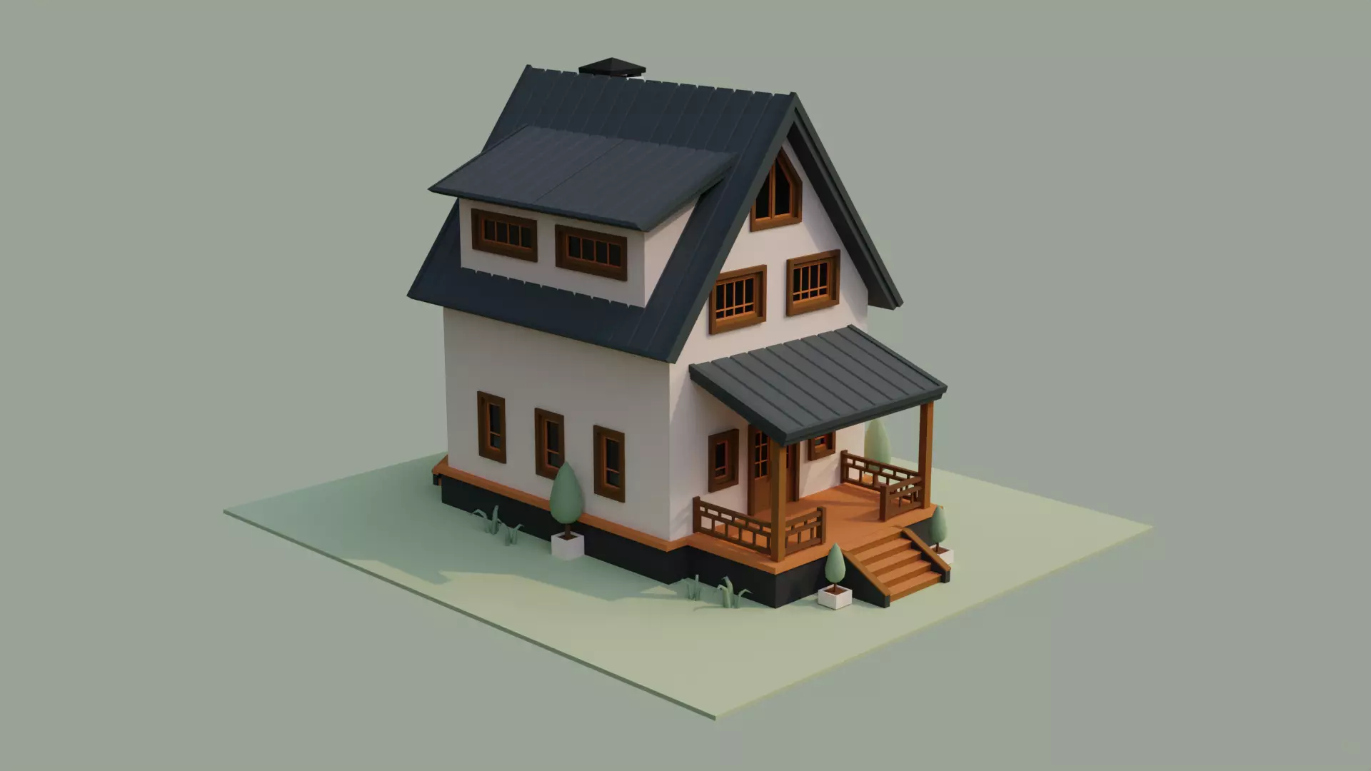 Low Ploy House III Low-poly 3D model_0