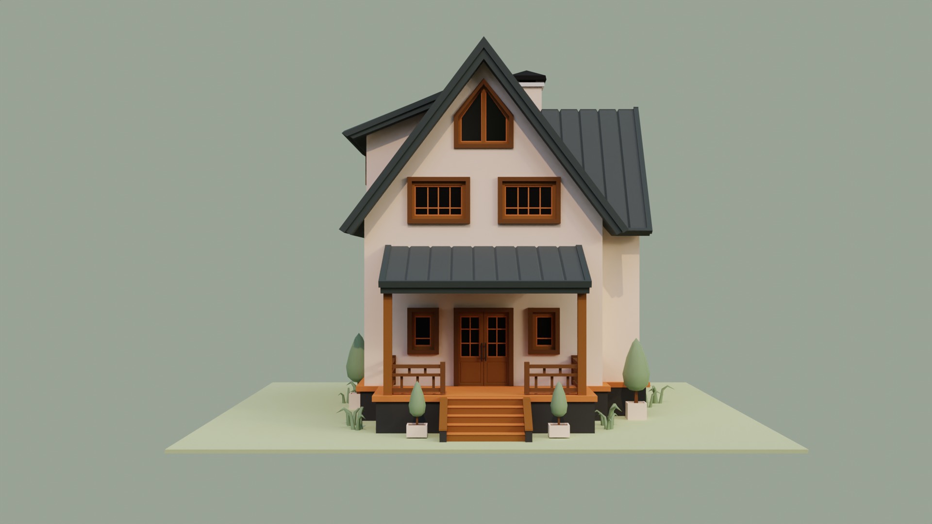 Low Ploy House III Low-poly 3D model_3