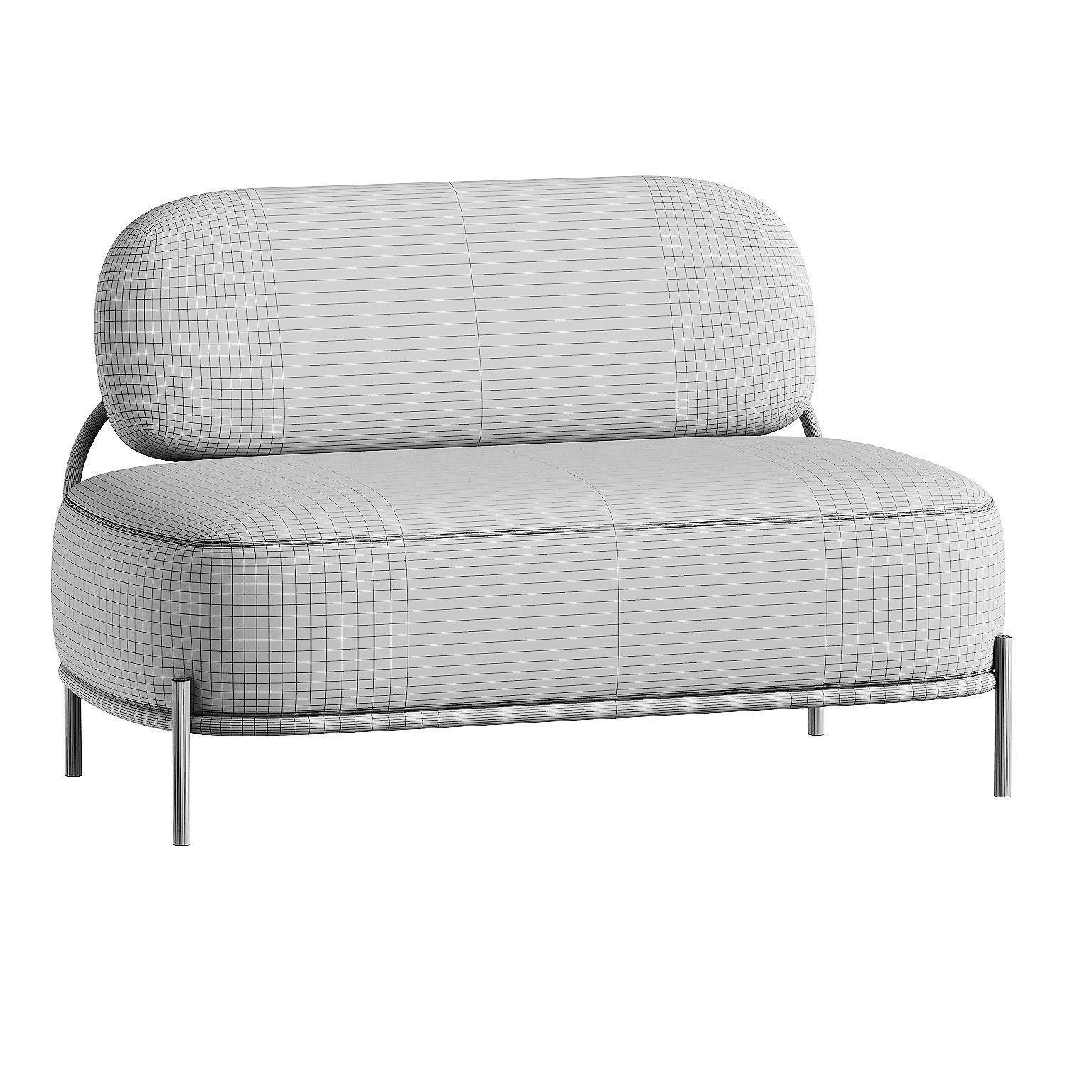 sofa long 3D model_6